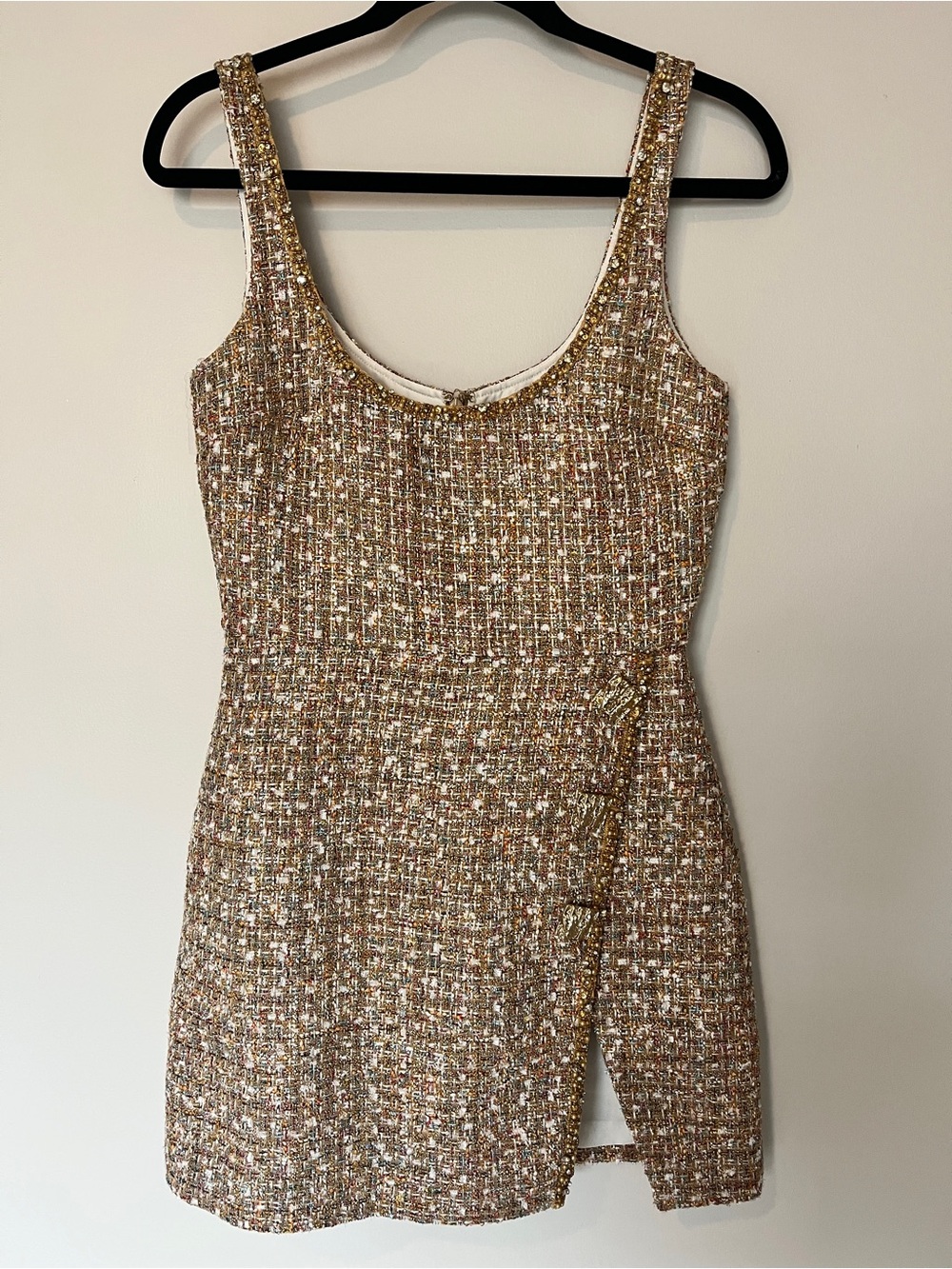 Self Portrait Tinsel Boucle Tweed Mini Dress Size 4 - Picture 5 of 12